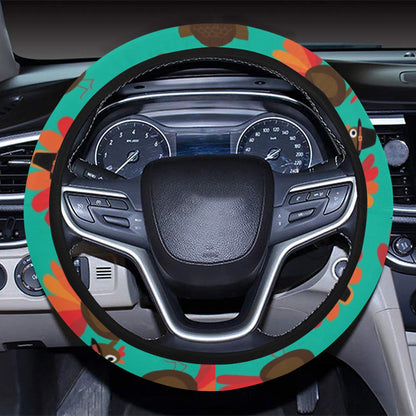 Thanksgiving Print Design LKS307 Steering Wheel Cover with Elastic Edge