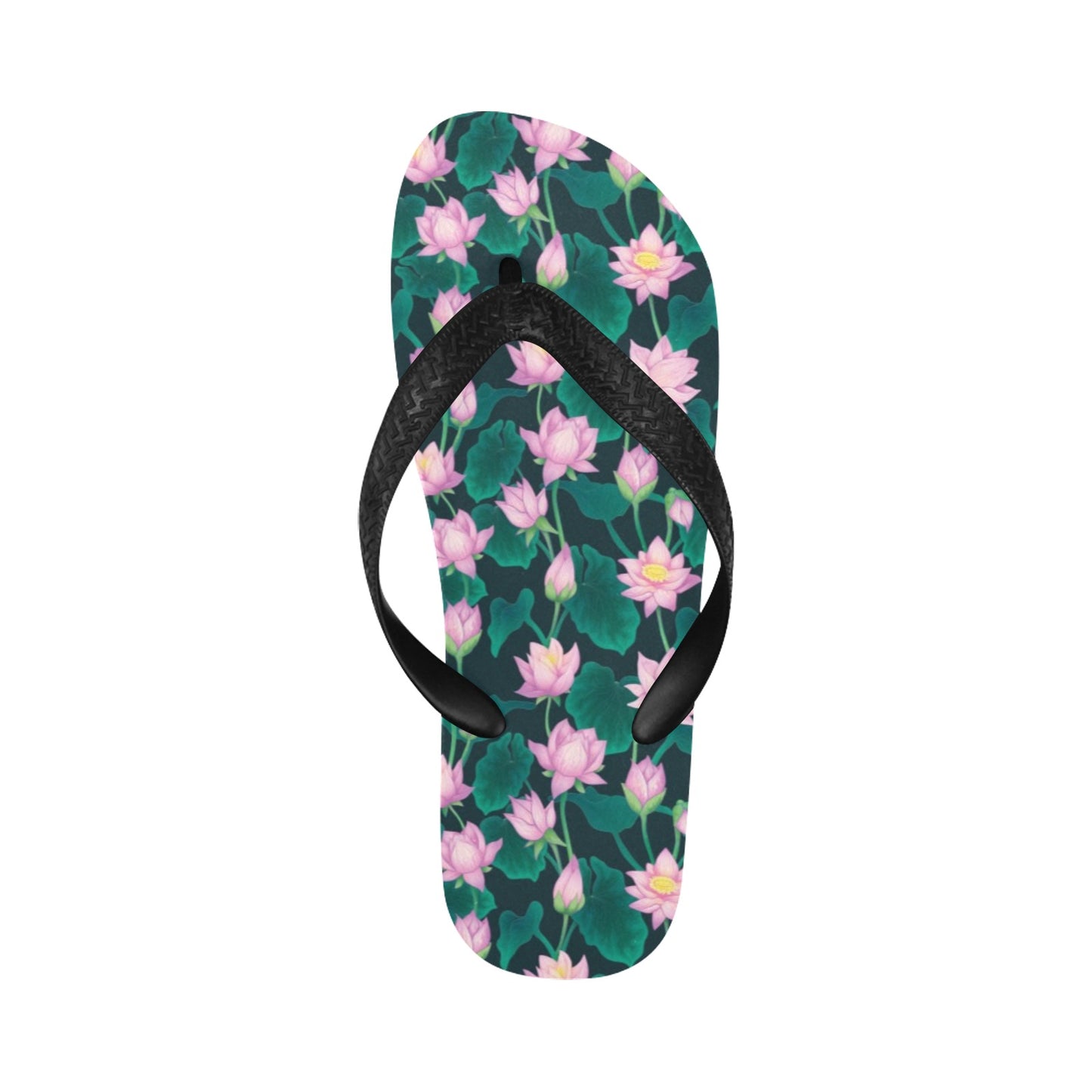 Water Lily Print Design LKS302 Flip Flops