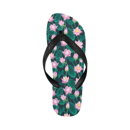 Water Lily Print Design LKS302 Flip Flops