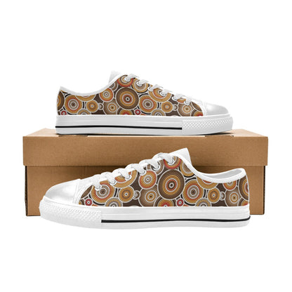 Aboriginal Print Design LKS402 Women's White Low Top Shoes