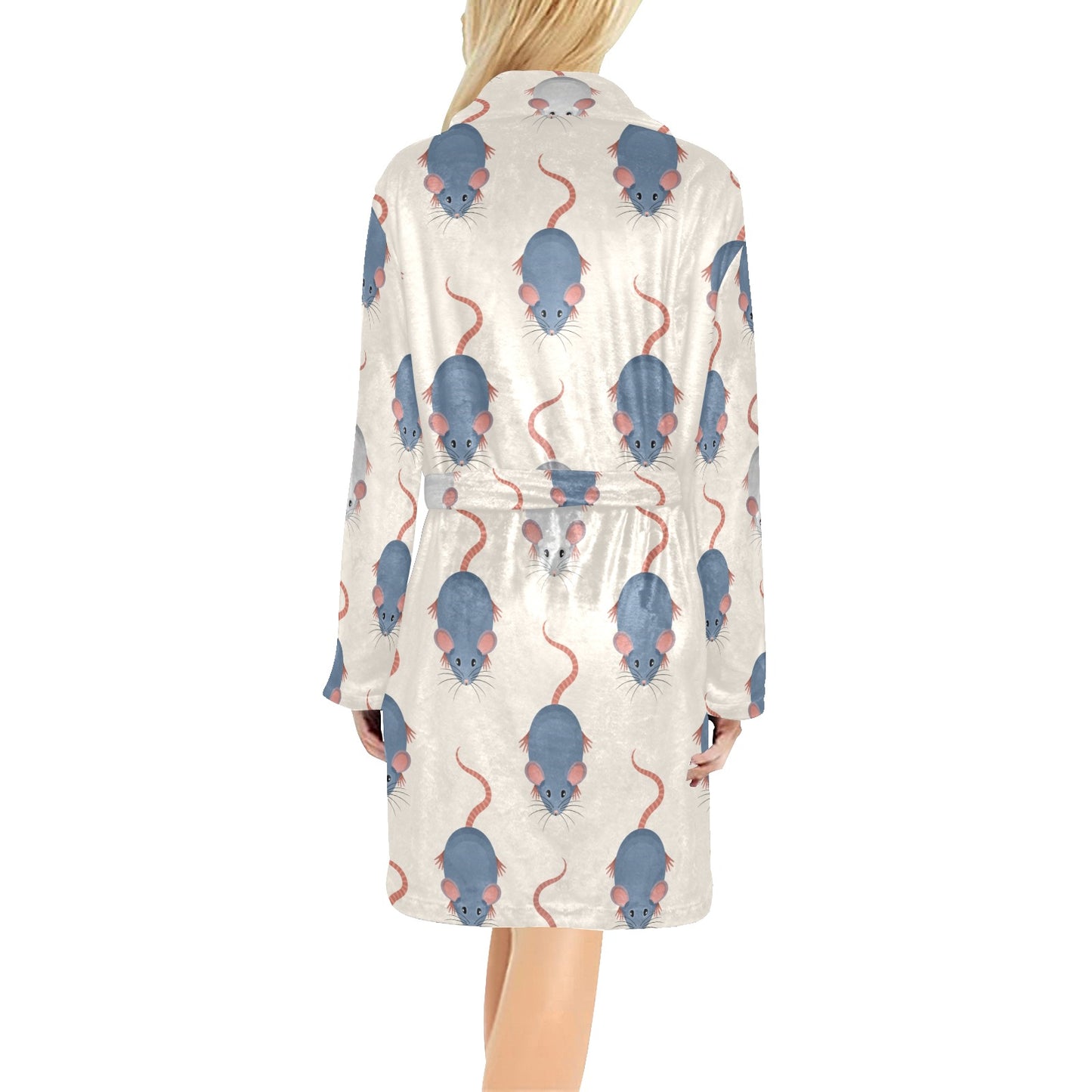 Rat Pattern Print Design 03 Women's Fleece Robe