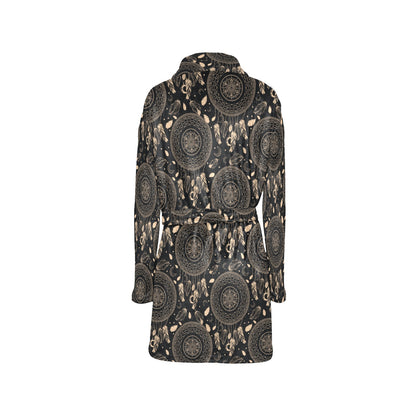Dream Catcher Mandala Boho Moon Women's Fleece Robe