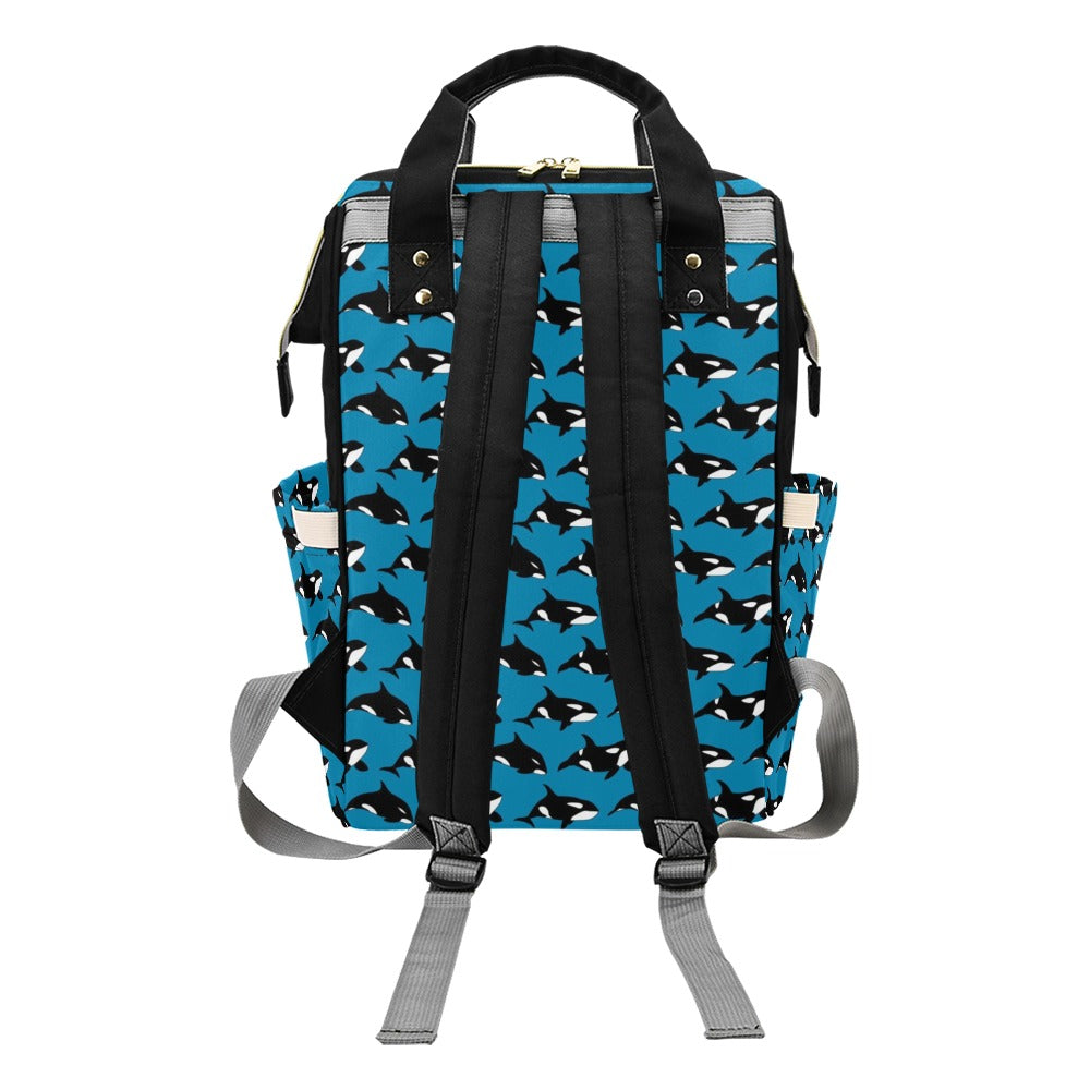 Whale Print Design LKS304 Diaper Bag Backpack