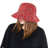 Bandana Red Pattern Print Design LKS3010 Unisex Bucket Hat