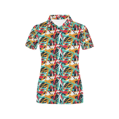 Splatter Print Design LKS304 Women's Polo Shirt