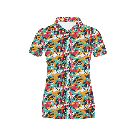 Splatter Print Design LKS304 Women's Polo Shirt