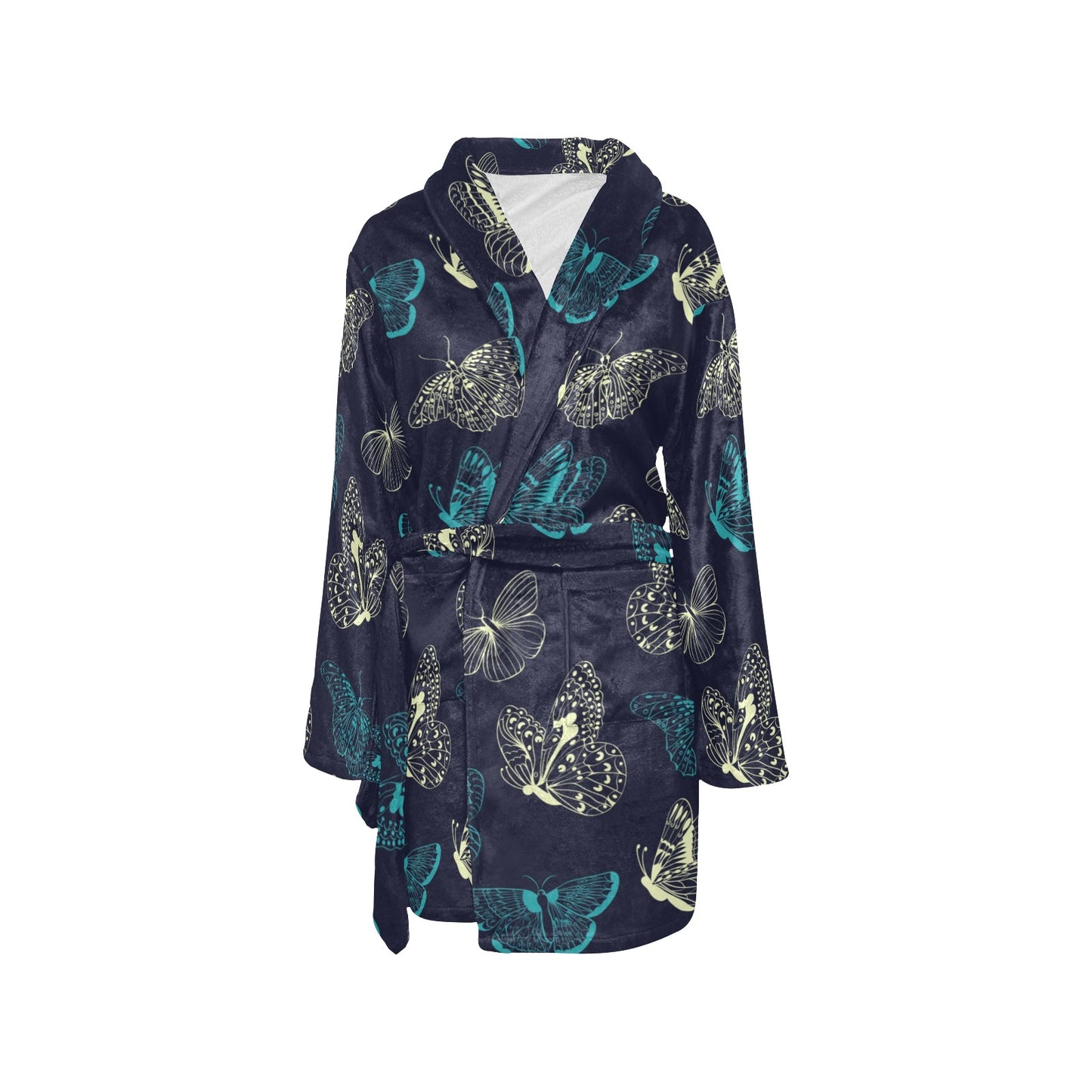 Monarch Butterfly Pattern Print Design 01 Women's Fleece Robe