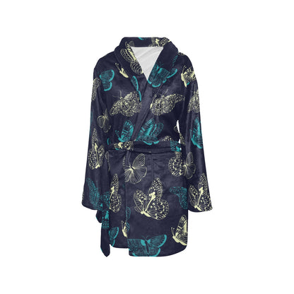 Monarch Butterfly Pattern Print Design 01 Women's Fleece Robe