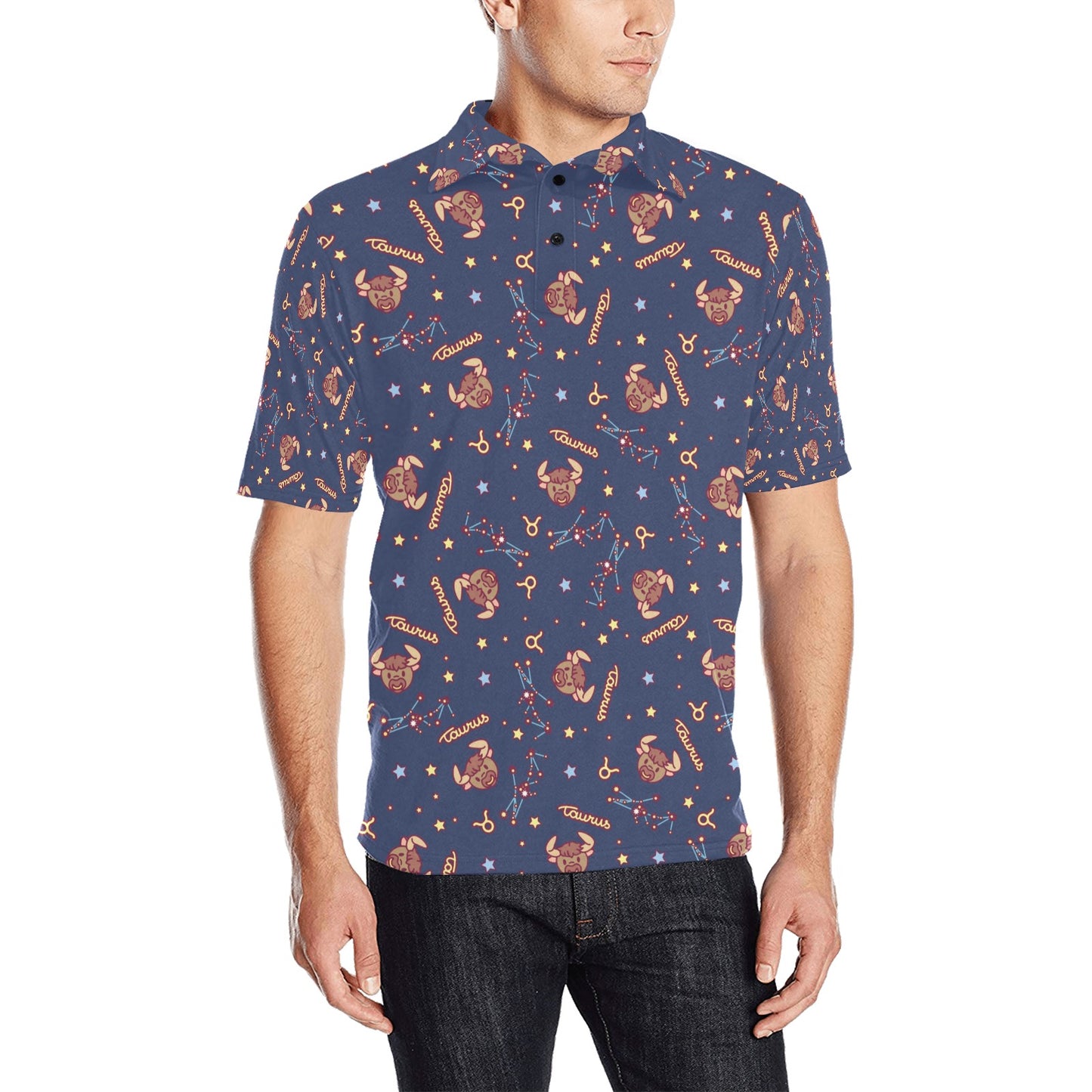 Taurus Print Design LKS304 Men Polo Shirt