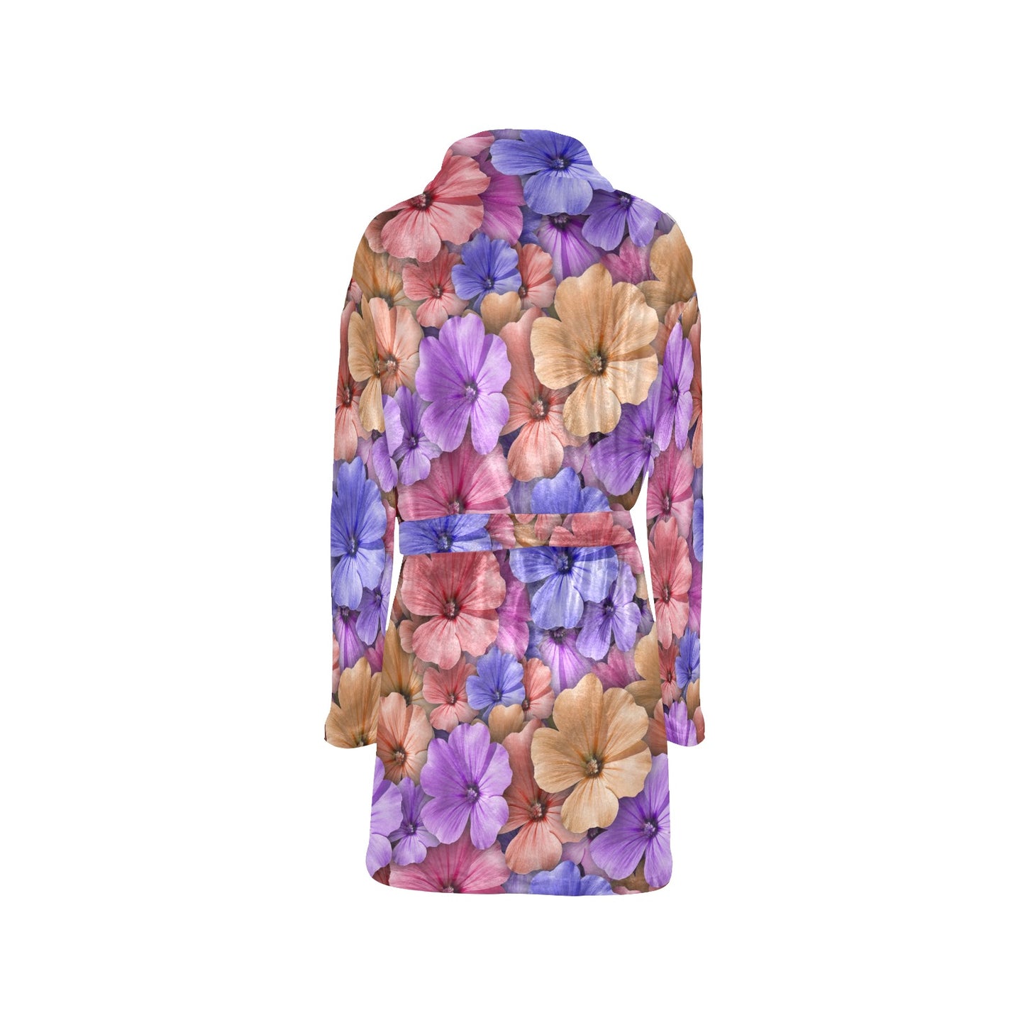 Colorful Geranium Pattern Women's Fleece Robe
