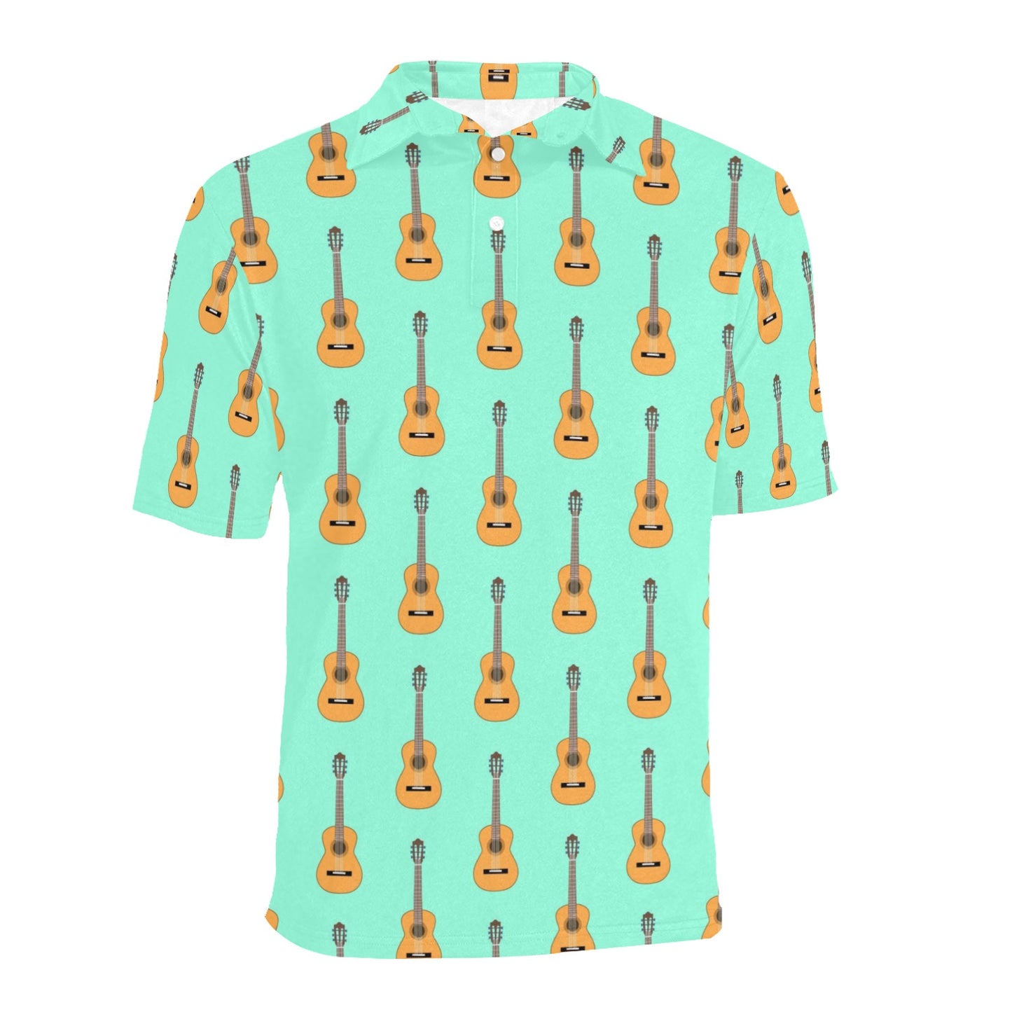 Acoustic Guitar Print Design LKS403 Men Polo Shirt