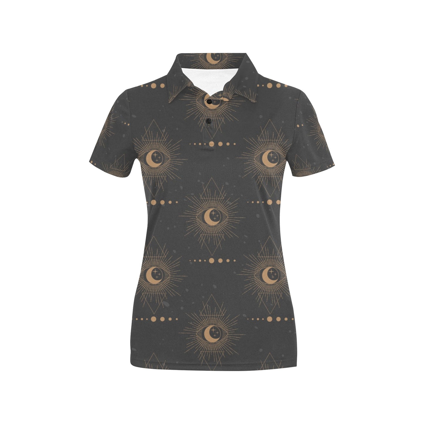 Moon Boho Pattern Print Design 02 Women's Polo Shirt