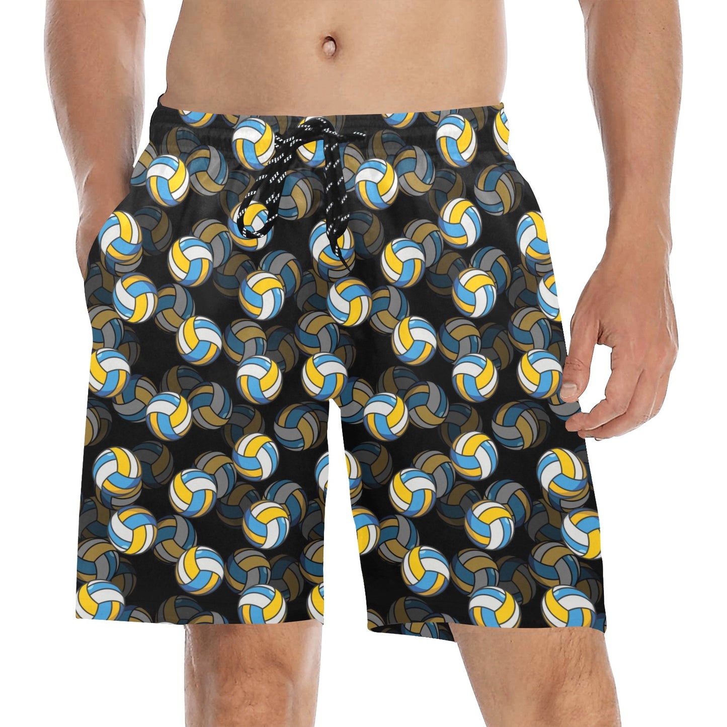 Volleyball Print Design LKS302 Men's Swim Trunks Beach Shorts