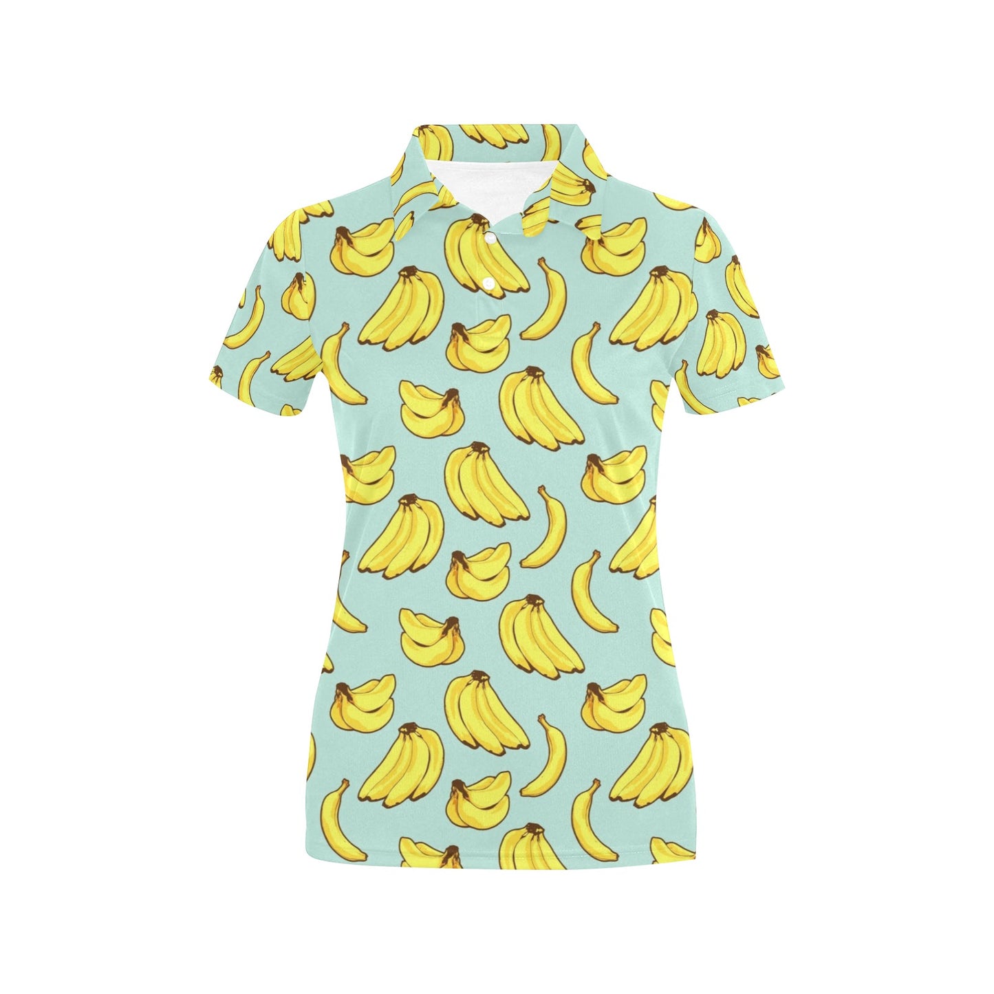 Banana Pattern Print Design BA04 Women's Polo Shirt