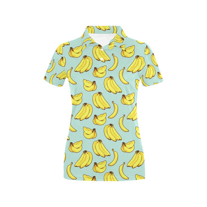 Banana Pattern Print Design BA04 Women's Polo Shirt