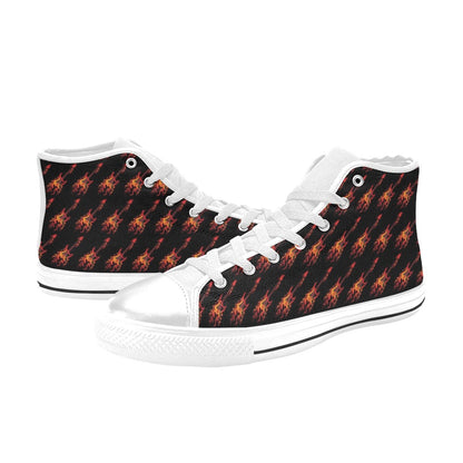 Electric Guitar Print Design LKS406 Men's High Top Canvas Shoes