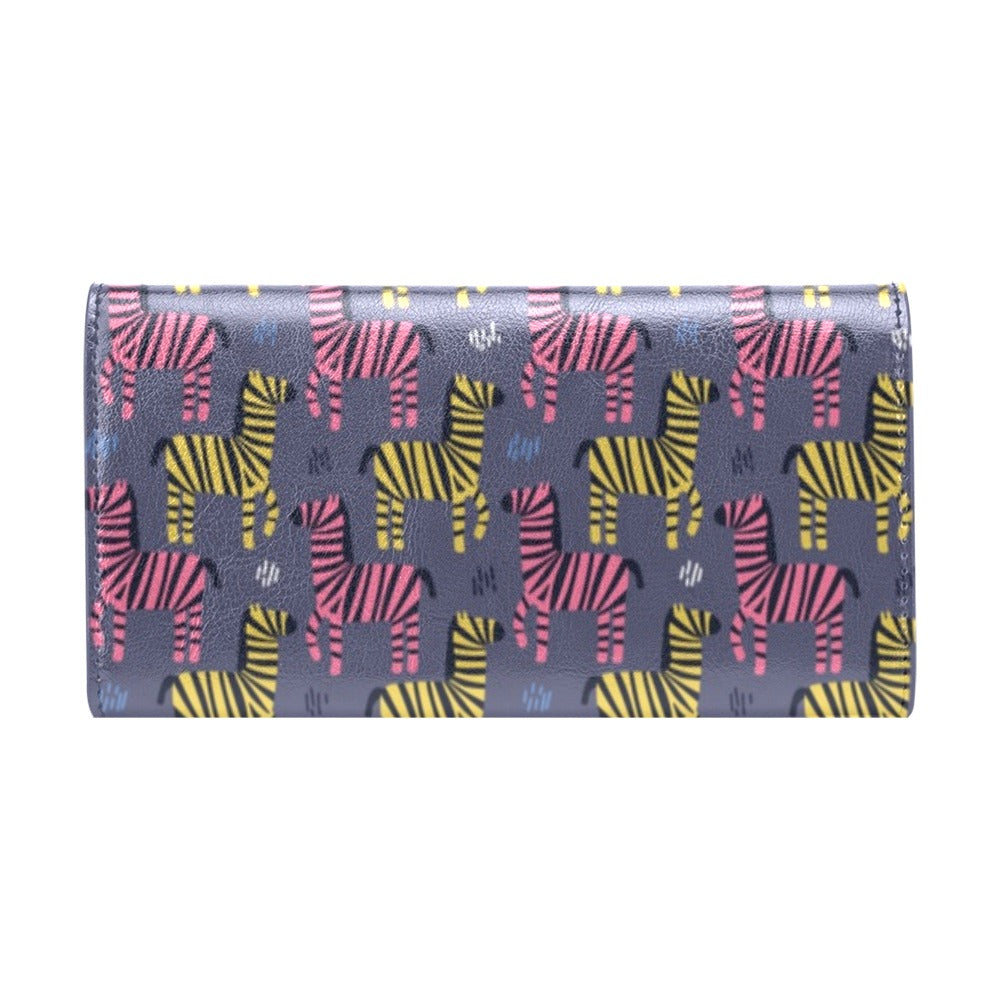 Zebra Print Design LKS303 Women's Trifold Wallet
