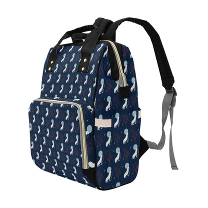 Wolf Moon Print Design LKS304 Diaper Bag Backpack