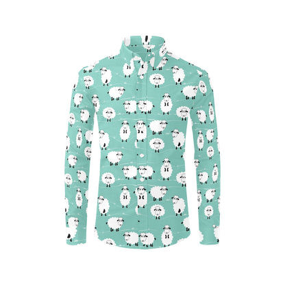 Sheep Print Design LKS404 Men's Long Sleeve Dress Shirt