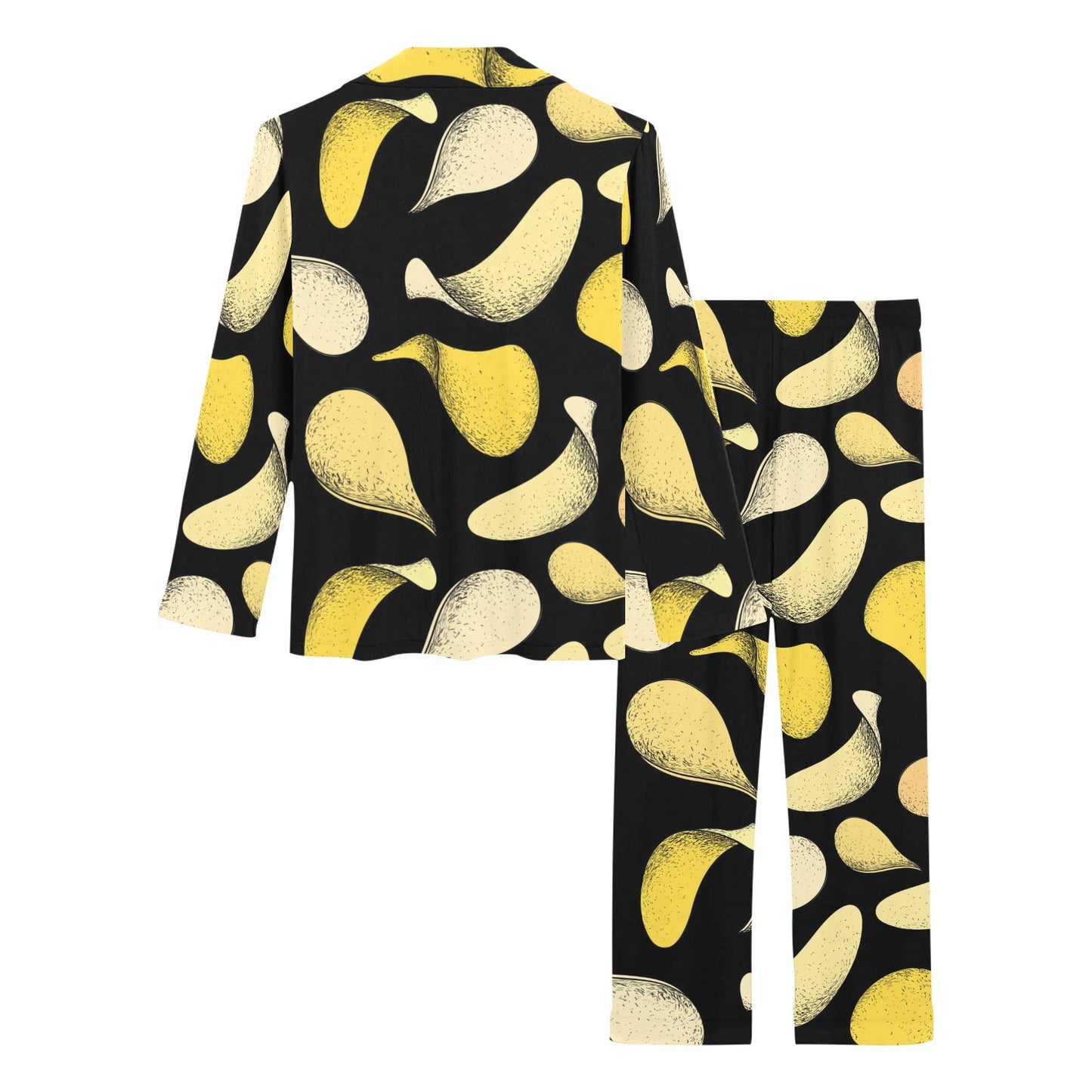 Potato Pattern Print Design A02 Women's Long Pajama Set