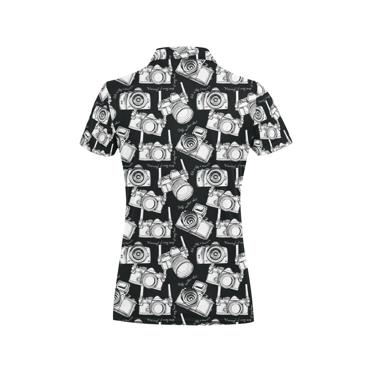 Camera Pattern Print Design 01 Women's Polo Shirt