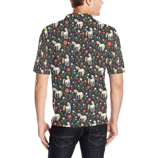 Unicorn Print Design LKS301 Men Polo Shirt