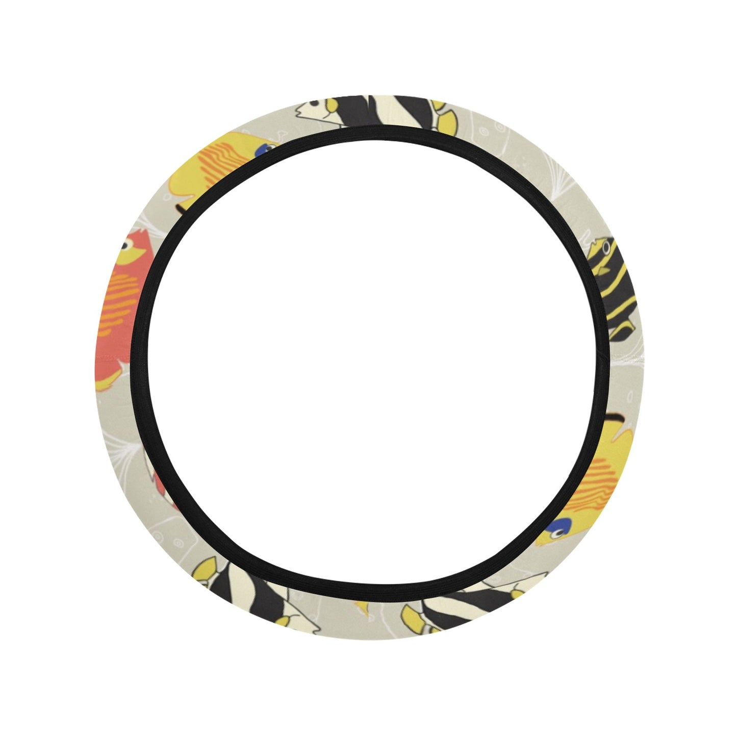 Angelfish Print Design LKS401 Steering Wheel Cover with Elastic Edge