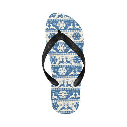 Reindeer Print Design LKS401 Flip Flops