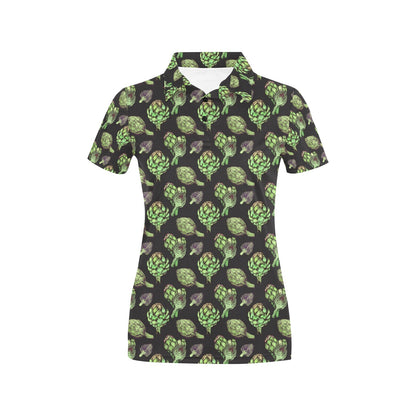 Artichoke Pattern Print Design 02 Women's Polo Shirt