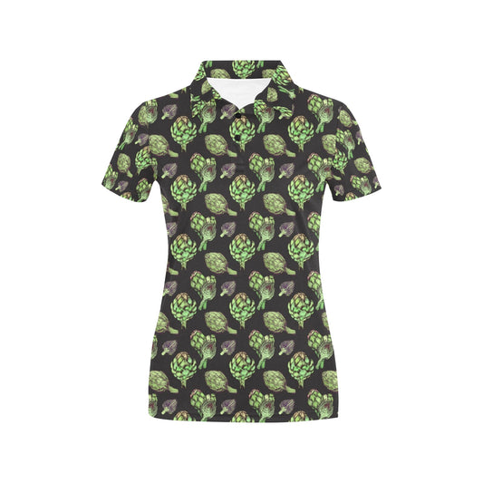 Artichoke Pattern Print Design 02 Women's Polo Shirt