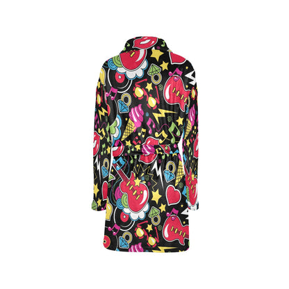Pop Art Pattern Print Design A04 Women's Fleece Robe
