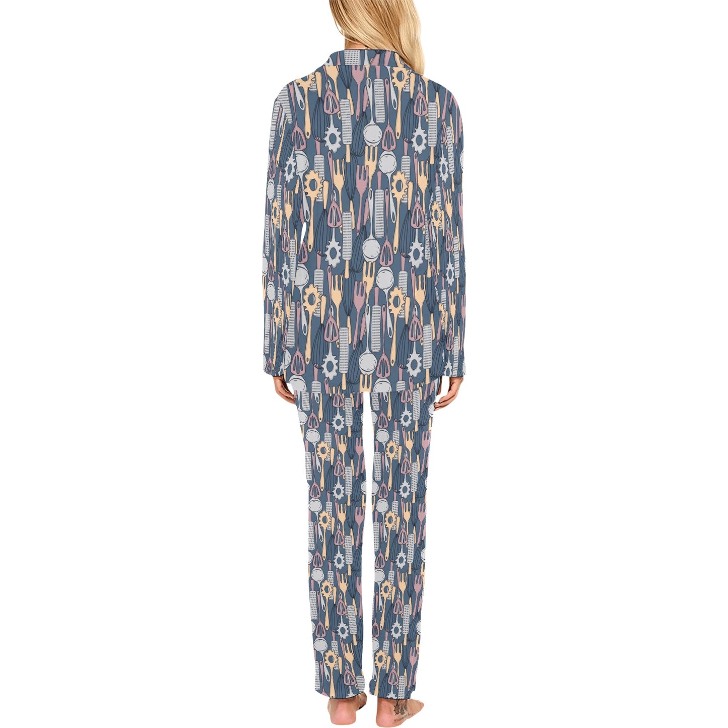 Cooking Kitchen Tools Pattern Print Design 05 Women's Long Pajama Set