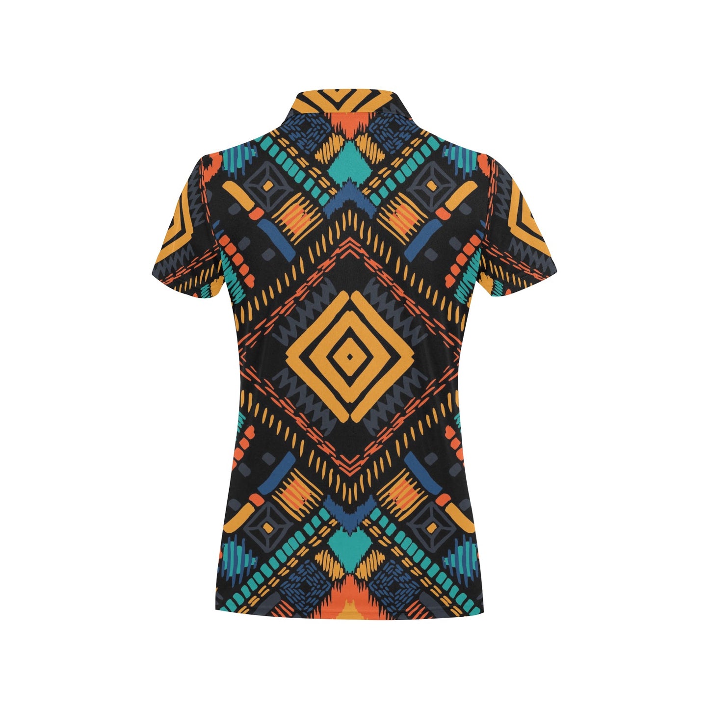 Kente Pattern Print Design 05 Women's Polo Shirt