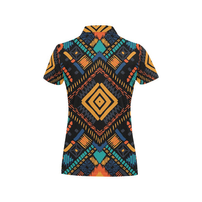 Kente Pattern Print Design 05 Women's Polo Shirt