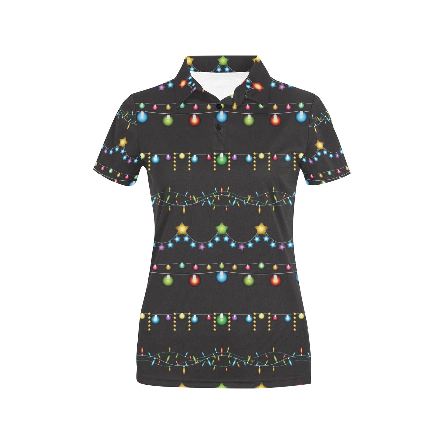 Christmas Light Pattern Print Design 01 Women's Polo Shirt
