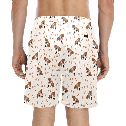 Russell Terriers Paw Print Design LKS303 Men's Swim Trunks Beach Shorts
