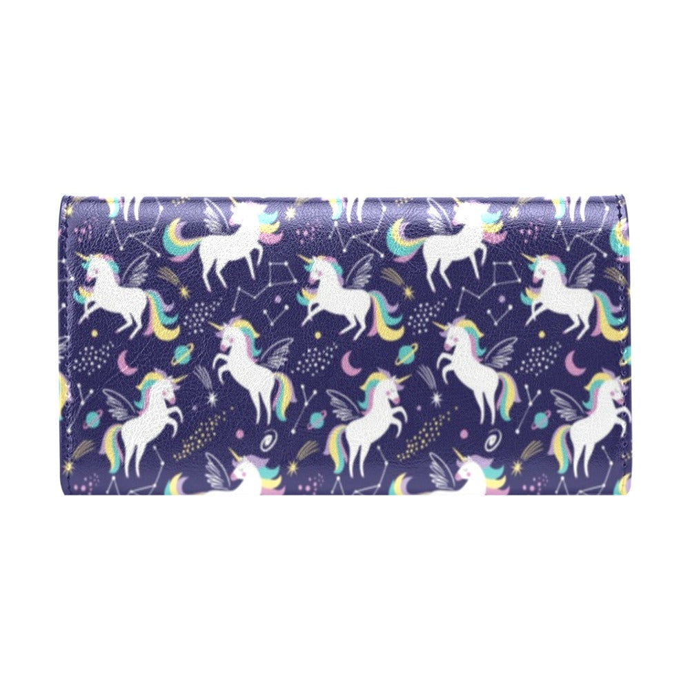 Unicorn Print Design LKS305 Women's Trifold Wallet