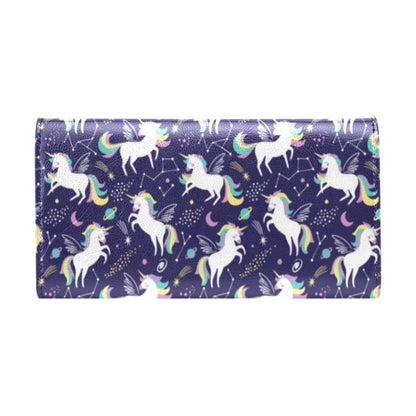 Unicorn Print Design LKS305 Women's Trifold Wallet