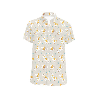 Russell Terriers Print Design LKS306 Men Short Sleeve Button Up Shirt