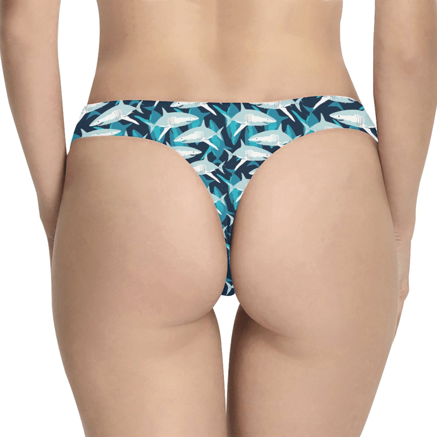 Shark Design Print Women's Thongs