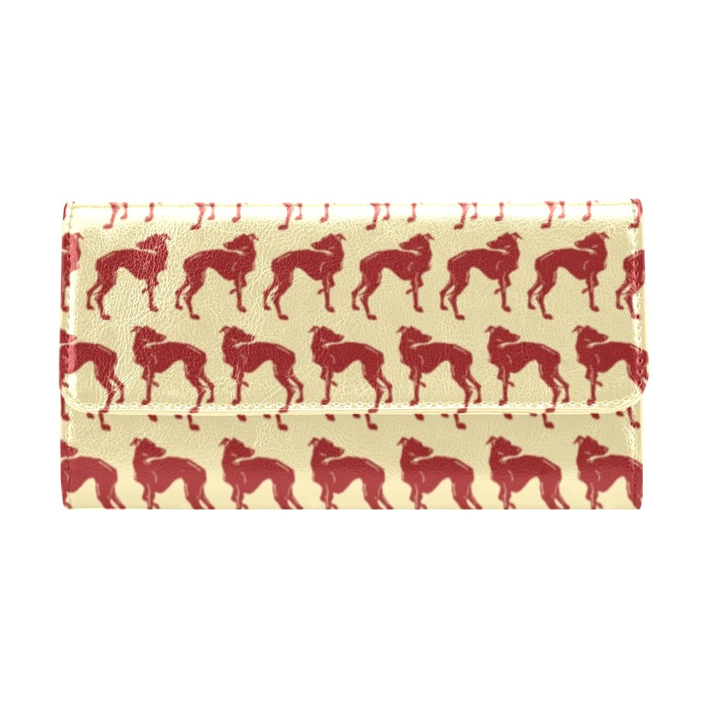 Whippets Print Design LKS301 Women's Trifold Wallet