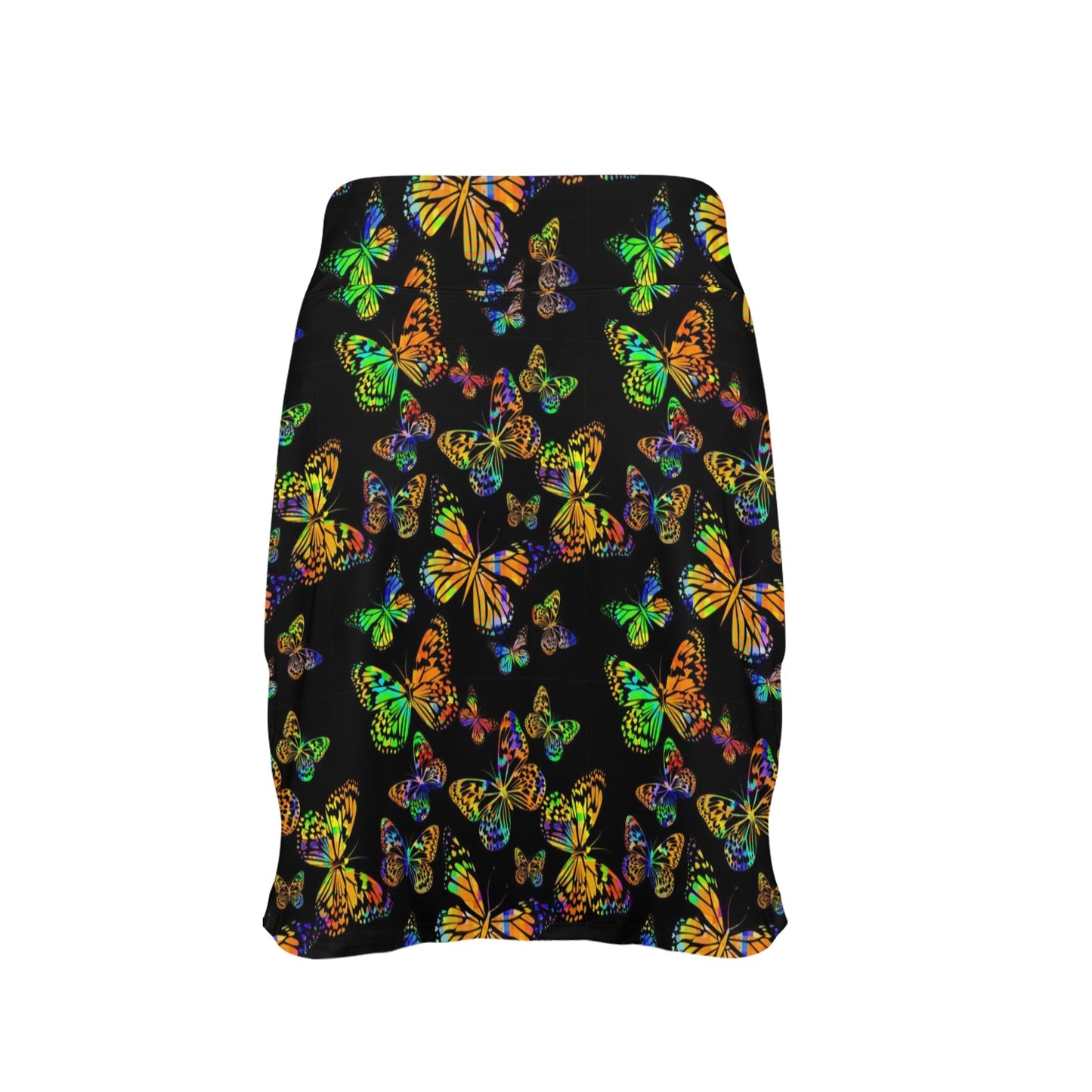 Butterfly Neon Color Print Pattern 17" Golf & Pickleball Skort with Pockets