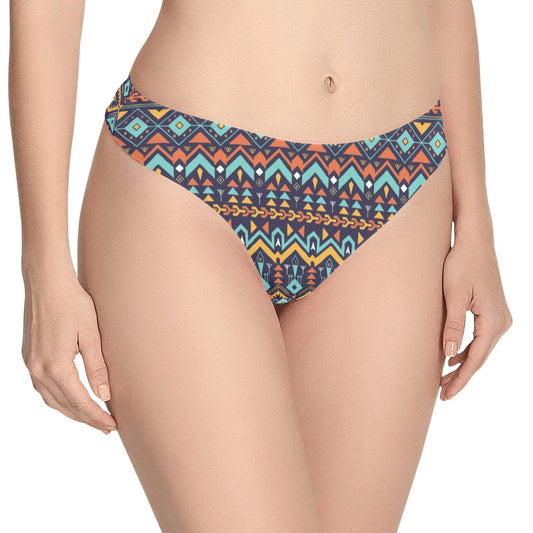 Aztec Style Print Pattern Women's Thongs
