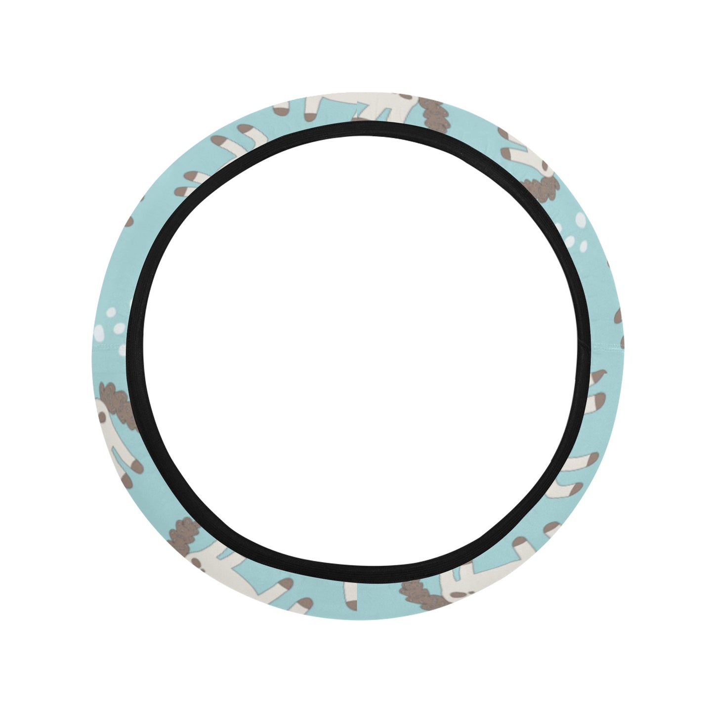 Horse Cute Print Design LKS306 Steering Wheel Cover with Elastic Edge
