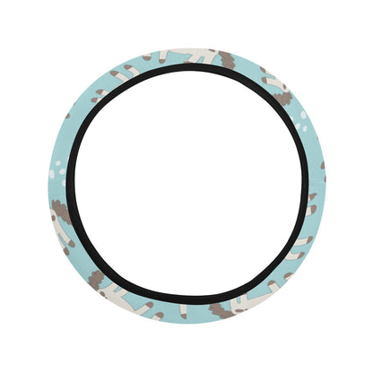 Horse Cute Print Design LKS306 Steering Wheel Cover with Elastic Edge
