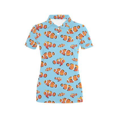 Clownfish Pattern Print Design 01 Women's Polo Shirt