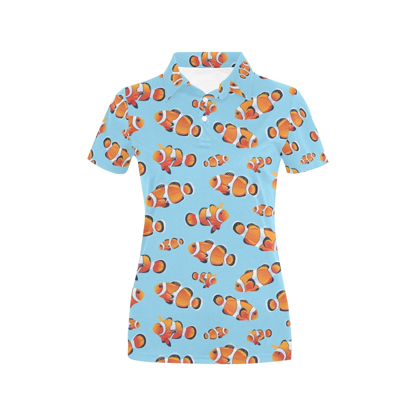 Clownfish Pattern Print Design 01 Women's Polo Shirt