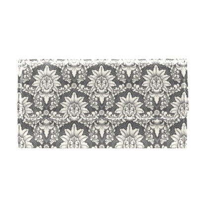Damask Elegant Print Pattern Women's Trifold Wallet