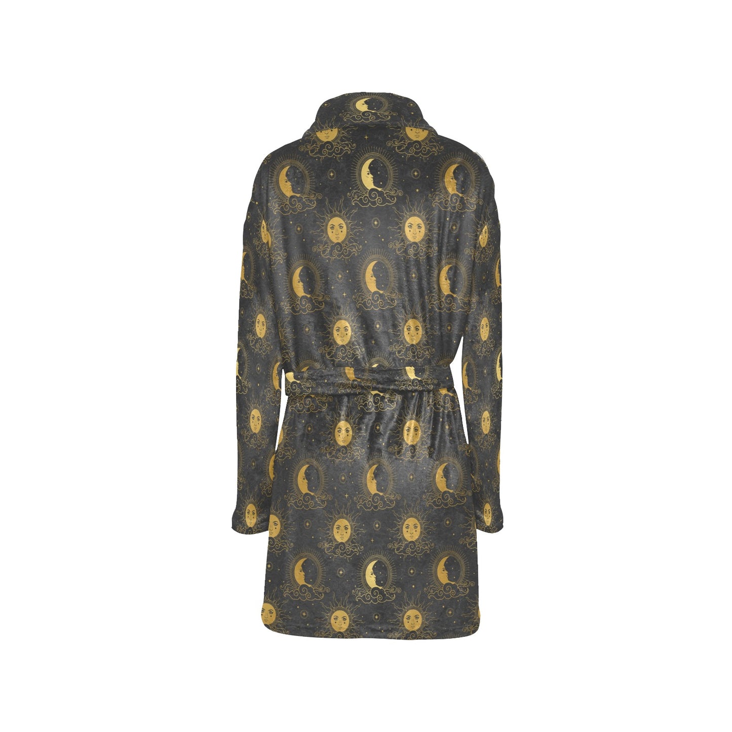 Celestial Moon Sun Pattern Print Design 05 Women's Fleece Robe