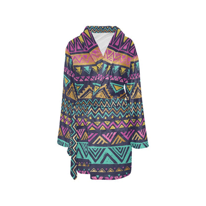 Multicolor Tribal aztec Women's Fleece Robe